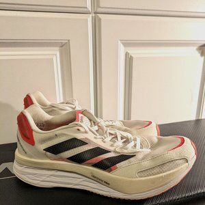 Adidas Adizero Boston 10 White Solar Red Size 9.5